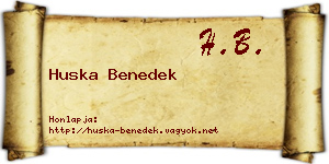 Huska Benedek névjegykártya