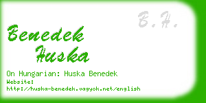 benedek huska business card